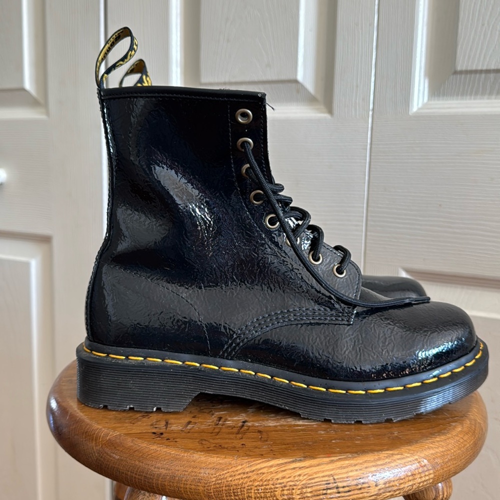 Dr. Marten’s 1460 Distressed Patent Mid Boots